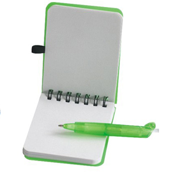 Plastic notebook with ballpen PMH-009