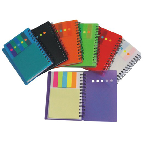 Plastic notebook with ballpen/memo PM 09954