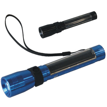 Metal flashlight with solar PM 02038